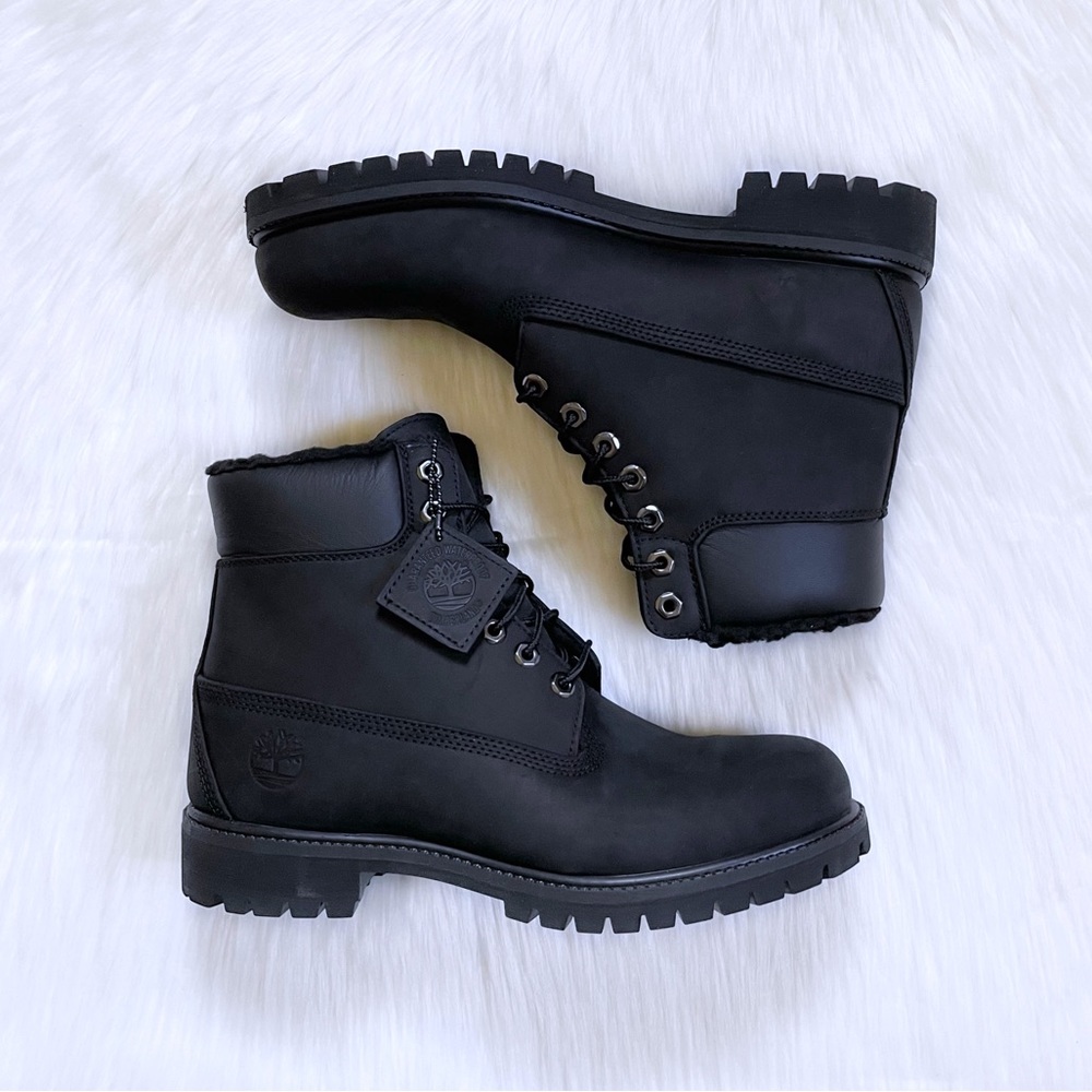 Timberland Men’s Premium 6 Inch Waterproof Warm-Lined Black Boots - Picture 6 of 7